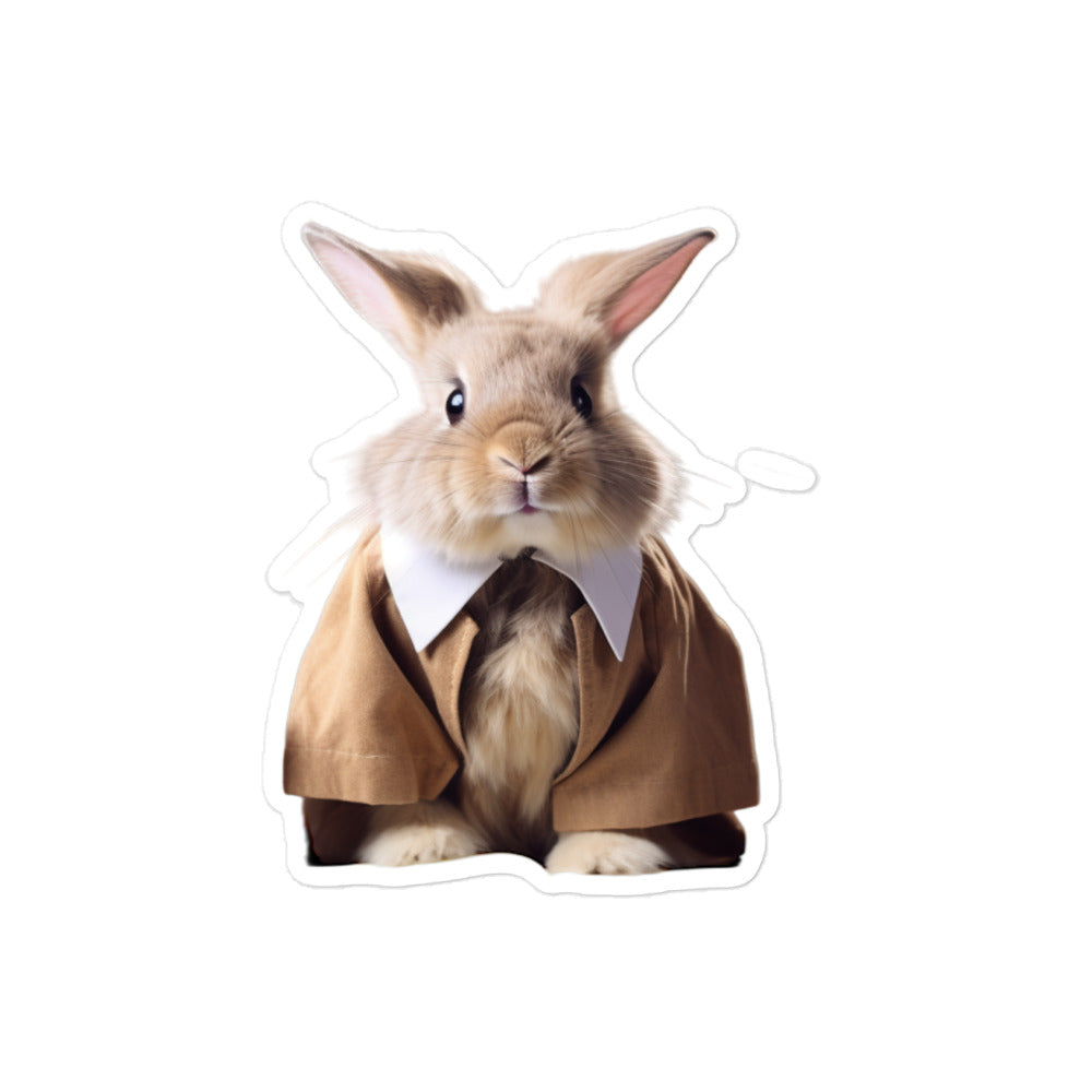 Angora Enthusiastic Student Bunny Sticker ๐ฐ from Stickerfy.ai