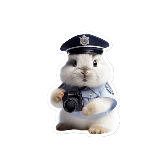 Angora Security Officer Bunny Sticker - Stickerfy.ai