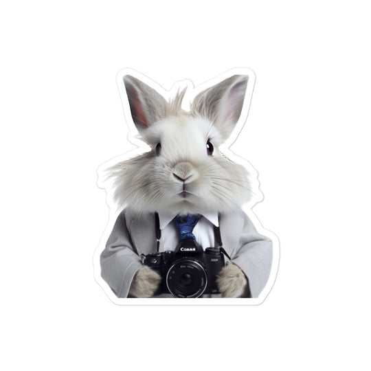 Angora Persuasive Sales Bunny Sticker - Stickerfy.ai