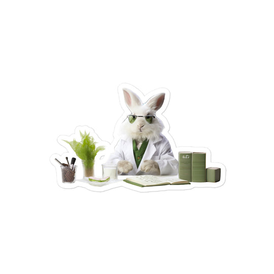 Angora Knowledgeable Pharmacist Bunny Sticker - Stickerfy.ai