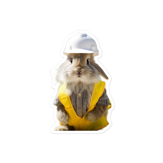 Angora Contractor Bunny Sticker - Stickerfy.ai