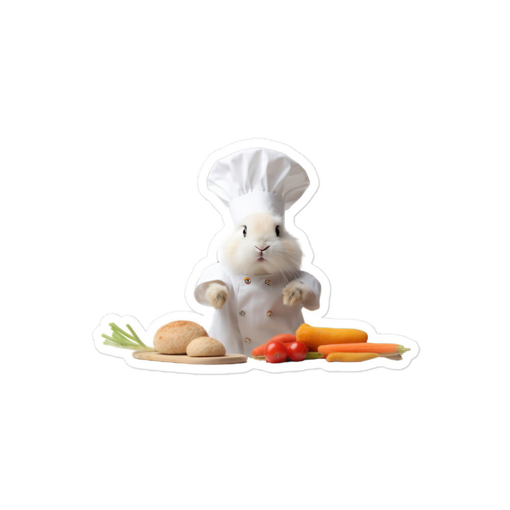 Angora Chef Bunny Sticker - Stickerfy.ai
