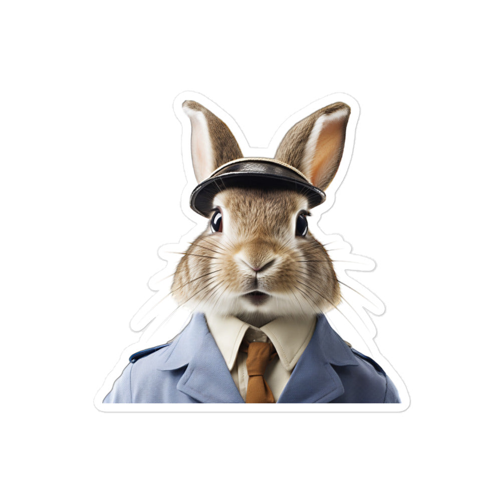 Belgian Hare Transit Operator Bunny Sticker - Stickerfy.ai