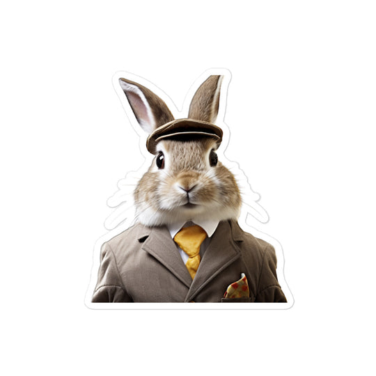 Belgian Hare Transit Operator Bunny Sticker - Stickerfy.ai