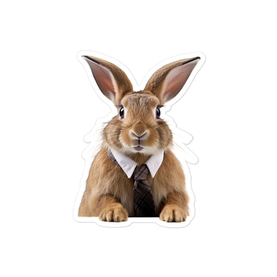 Belgian Hare Enthusiastic Student Bunny Sticker - Stickerfy.ai