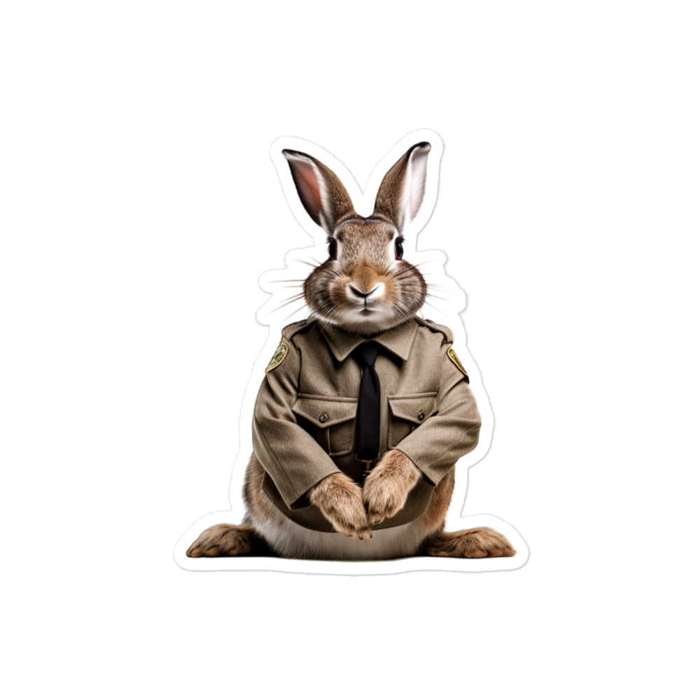 Belgian Hare Security Officer Bunny Sticker - Stickerfy.ai