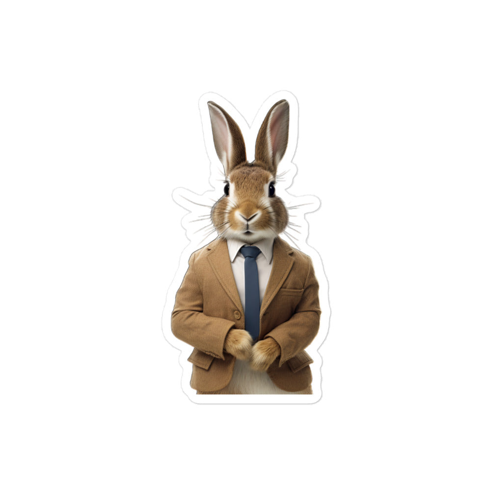 Belgian Hare Persuasive Sales Bunny Sticker - Stickerfy.ai