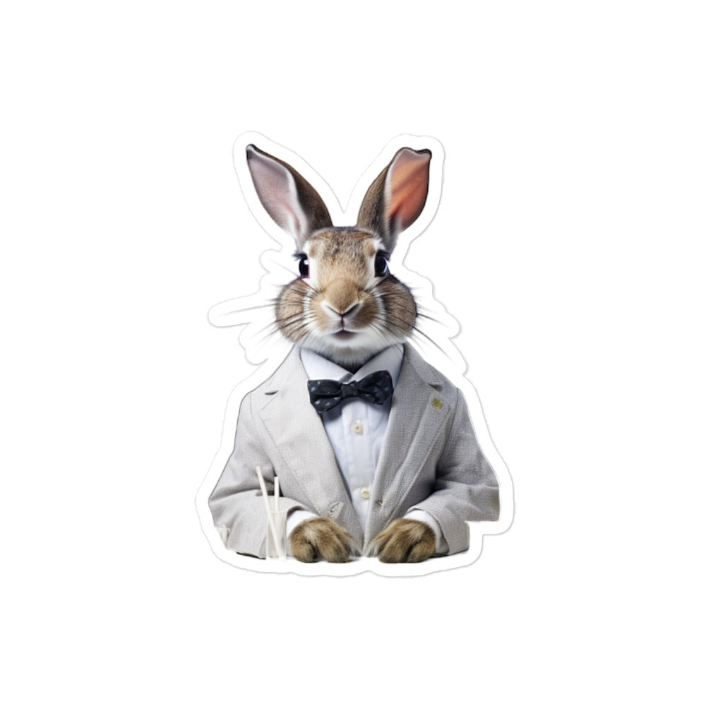 Belgian Hare Knowledgeable Pharmacist Bunny Sticker - Stickerfy.ai