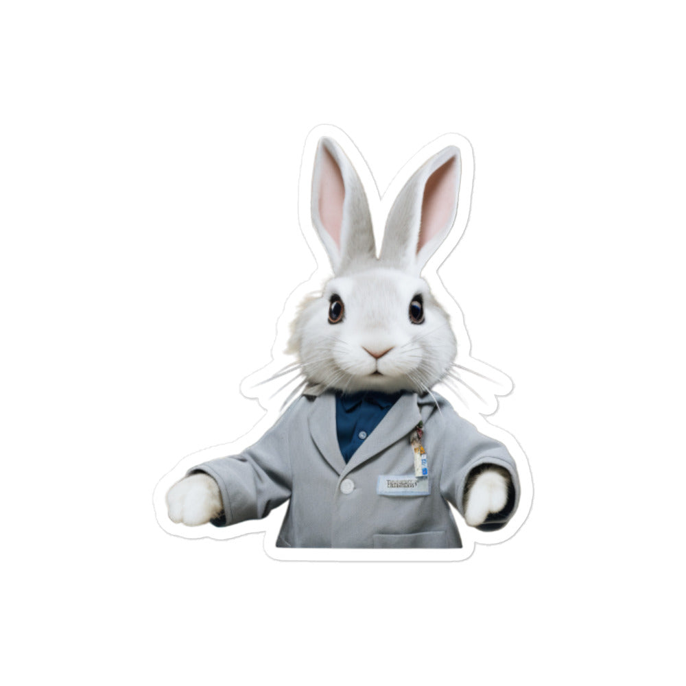 Beveren Knowledgeable Pharmacist Bunny Sticker - Stickerfy.ai