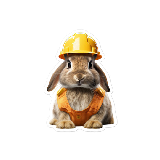 Beveren Contractor Bunny Sticker - Stickerfy.ai