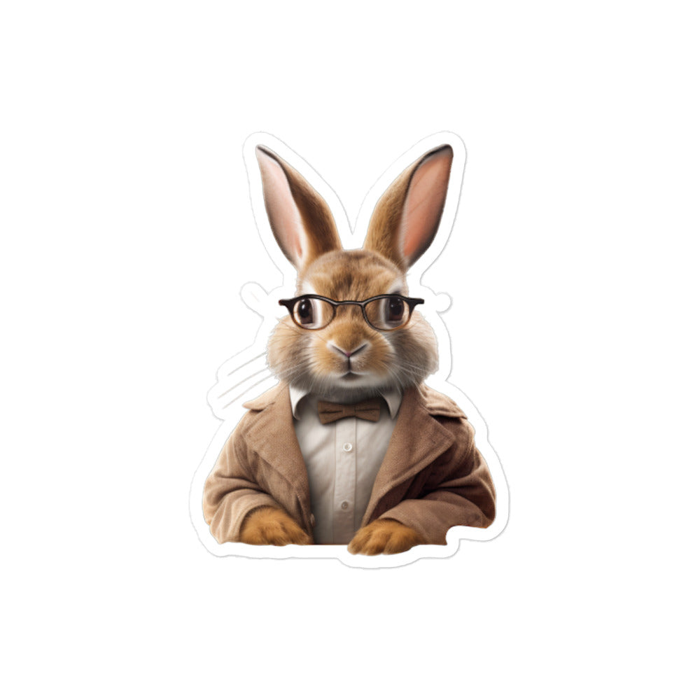 Cinnamon Knowledgeable Pharmacist Bunny Sticker - Stickerfy.ai