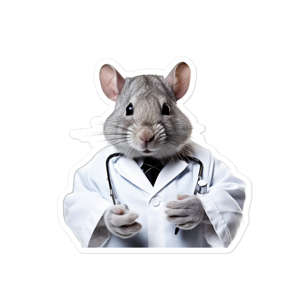 Chinchilla Knowledgeable Pharmacist Bunny Sticker - Stickerfy.ai