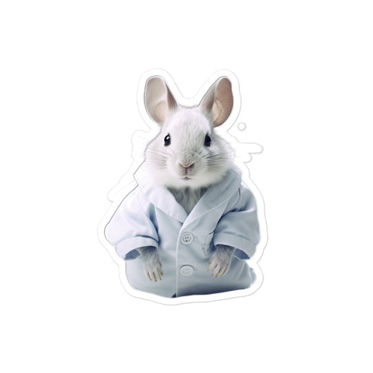 Chinchilla Knowledgeable Pharmacist Bunny Sticker - Stickerfy.ai