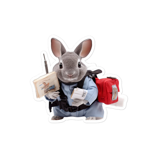 Chinchilla Mail Carrier Bunny Sticker - Stickerfy.ai