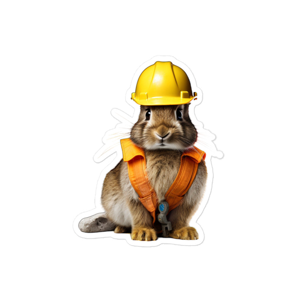 Dutch Contractor Bunny Sticker - Stickerfy.ai