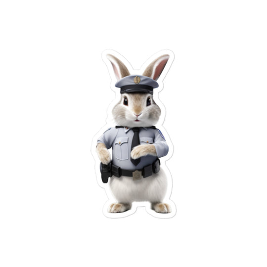 Dwarf Hotot Security Officer Bunny Sticker - Stickerfy.ai