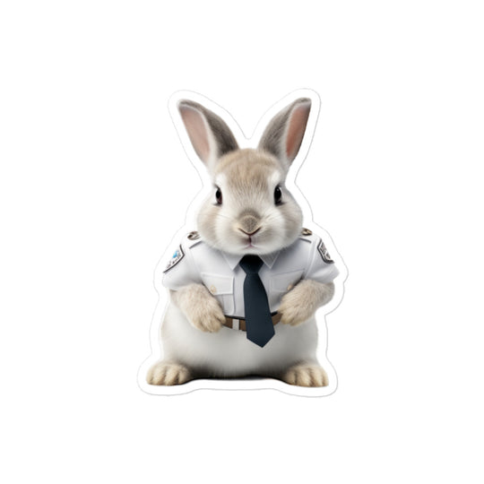 Dwarf Hotot Security Officer Bunny Sticker - Stickerfy.ai