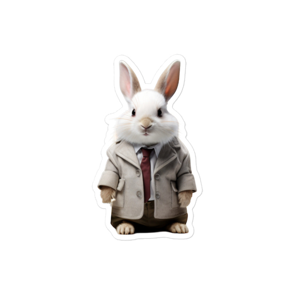 Dwarf Hotot Knowledgeable Pharmacist Bunny Sticker - Stickerfy.ai