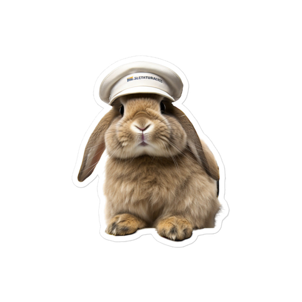 English Lop Transit Operator Bunny Sticker - Stickerfy.ai