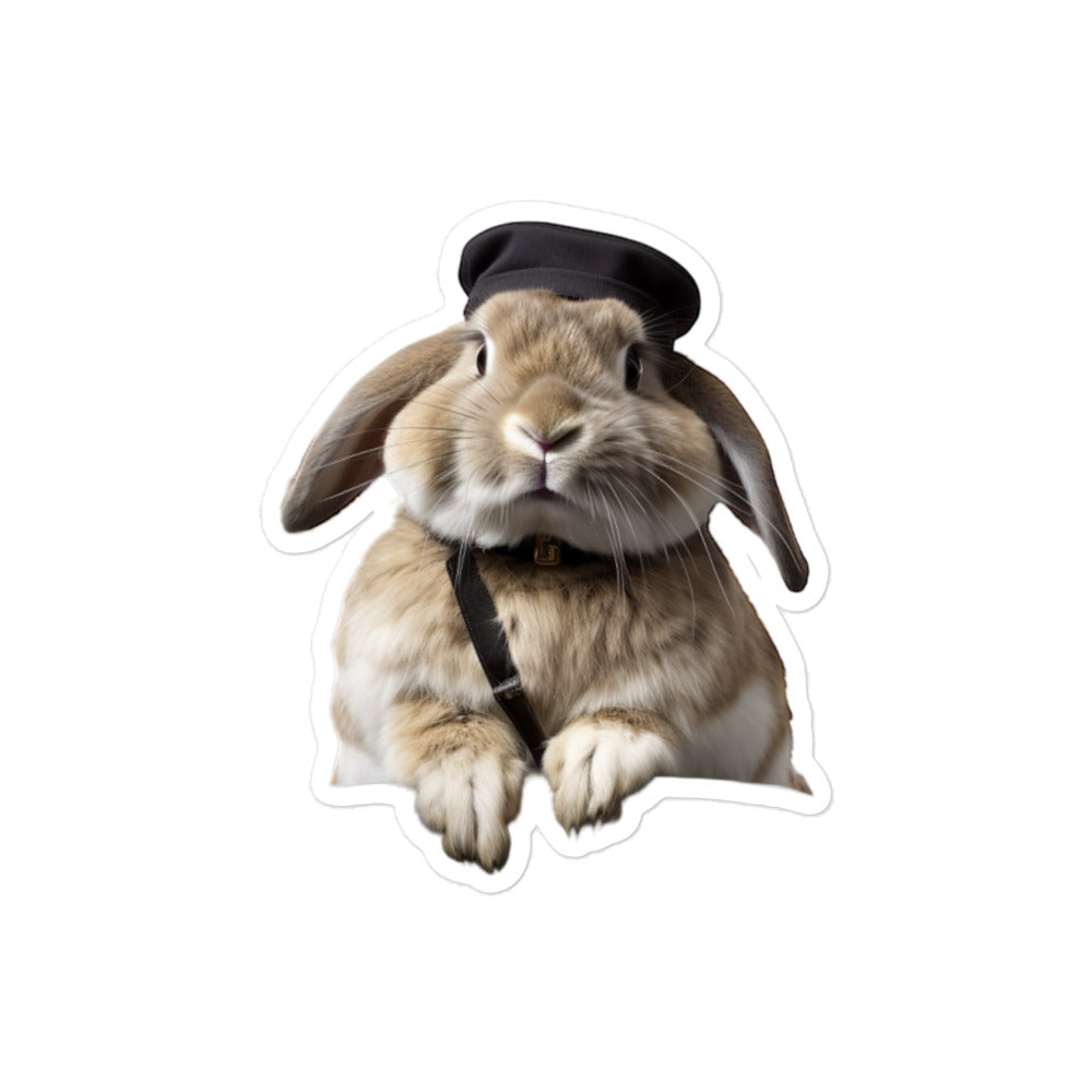 English Lop Transit Operator Bunny Sticker - Stickerfy.ai