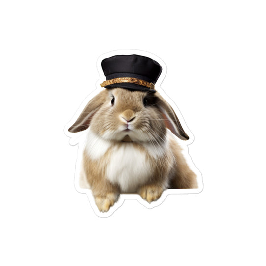 English Lop Transit Operator Bunny Sticker - Stickerfy.ai