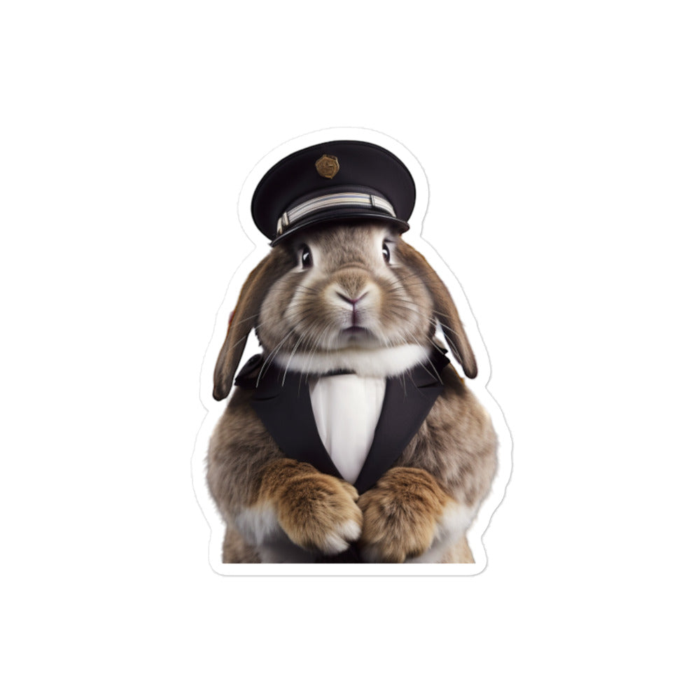 English Lop Transit Operator Bunny Sticker - Stickerfy.ai