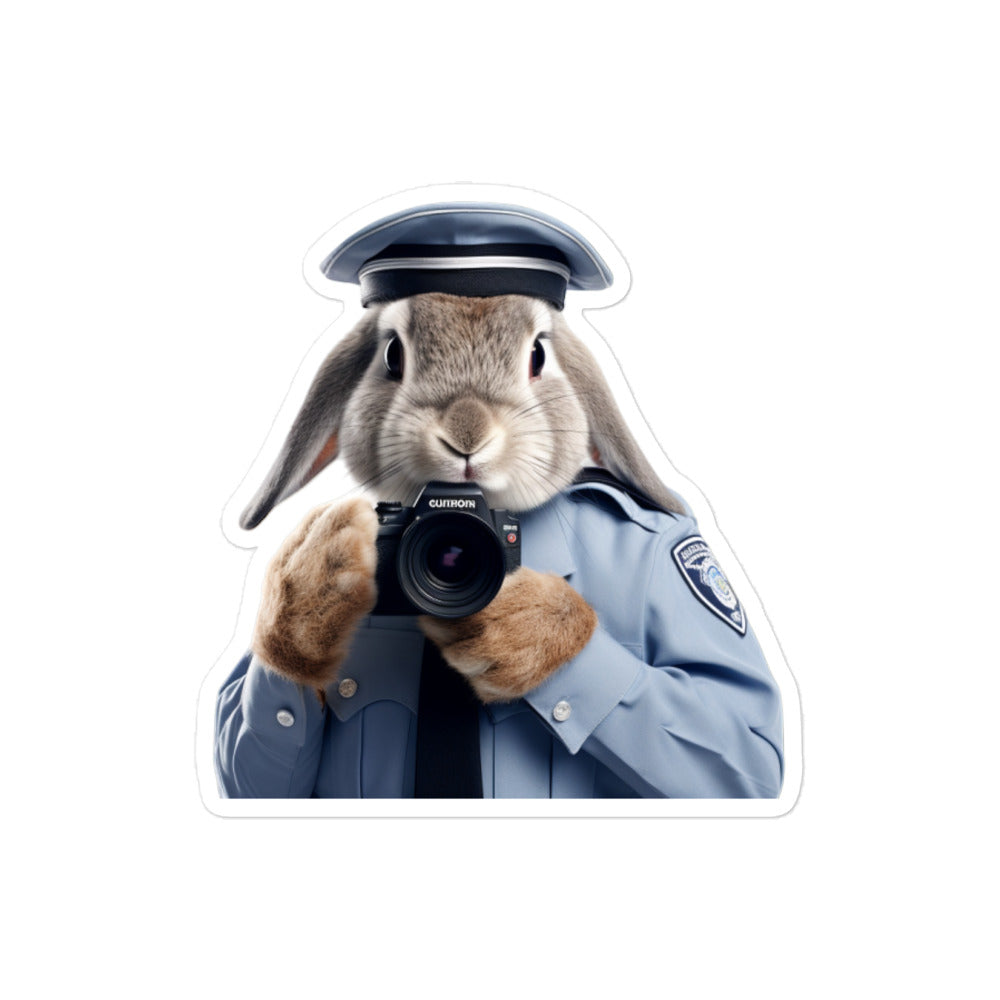 English Lop Security Officer Bunny Sticker - Stickerfy.ai