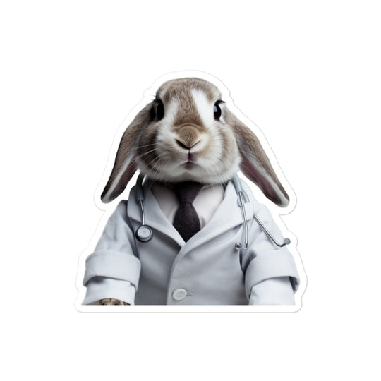 English Lop Compassionate Doctor Bunny Sticker - Stickerfy.ai