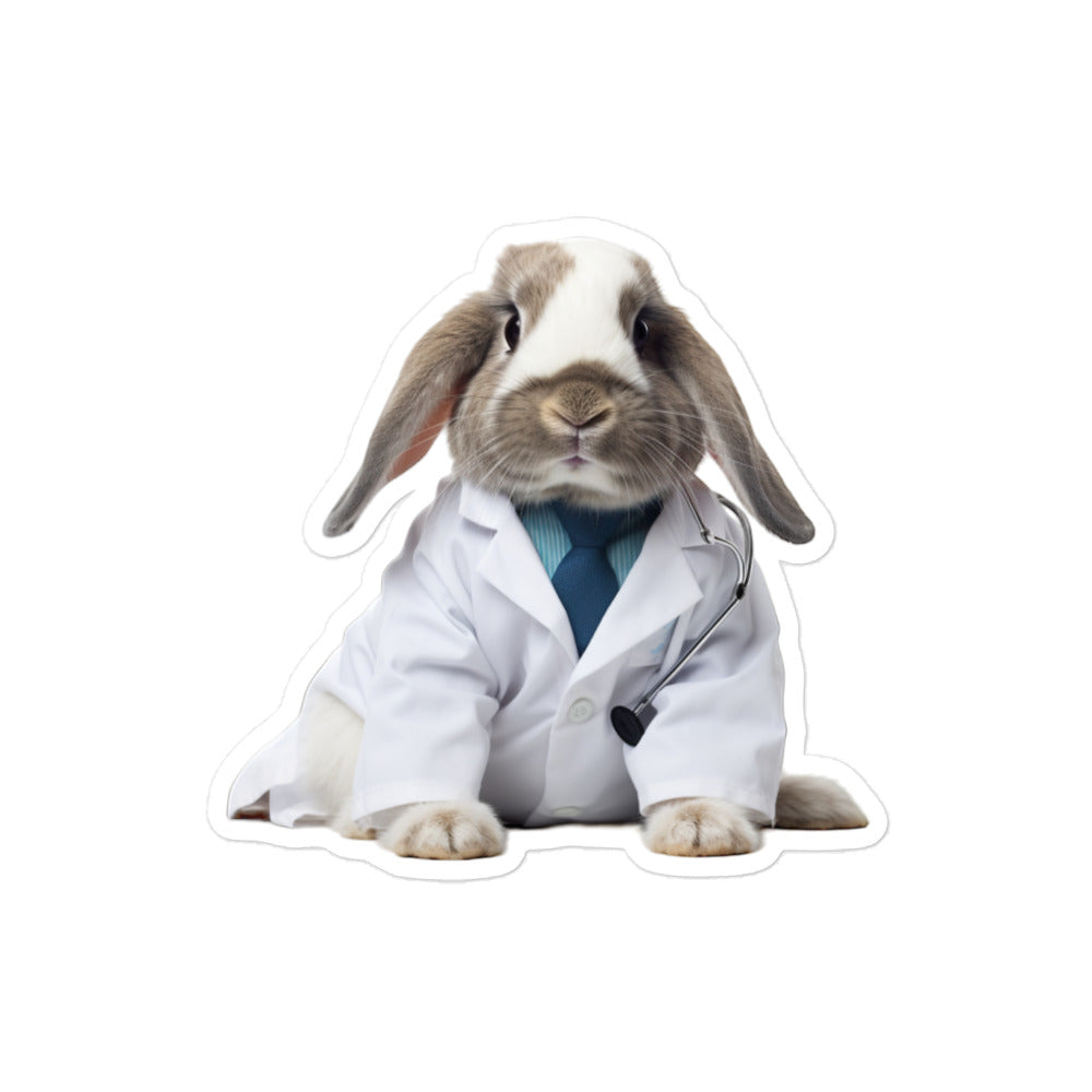 English Lop Compassionate Doctor Bunny Sticker - Stickerfy.ai