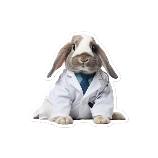 English Lop Compassionate Doctor Bunny Sticker - Stickerfy.ai