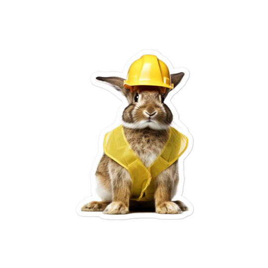 English Spot Contractor Bunny Sticker - Stickerfy.ai