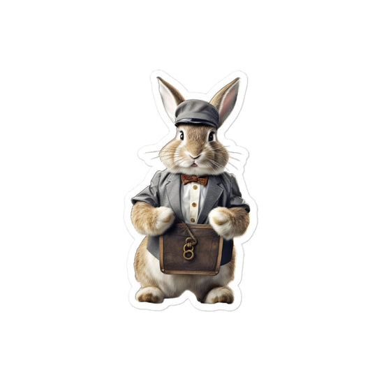 Flemish Giant Transit Operator Bunny Sticker - Stickerfy.ai