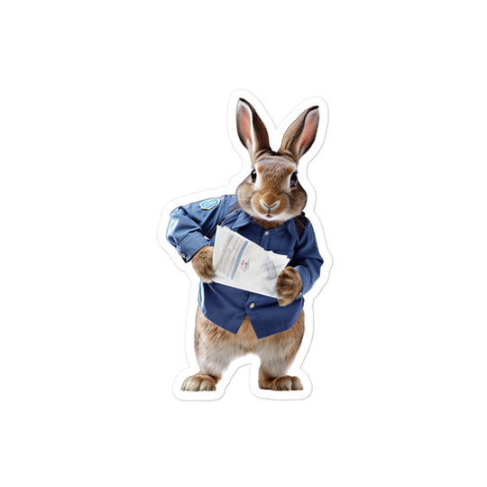 Flemish Giant Mail Carrier Bunny Sticker - Stickerfy.ai