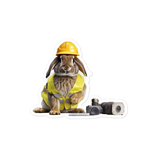 Flemish Giant Contractor Bunny Sticker - Stickerfy.ai