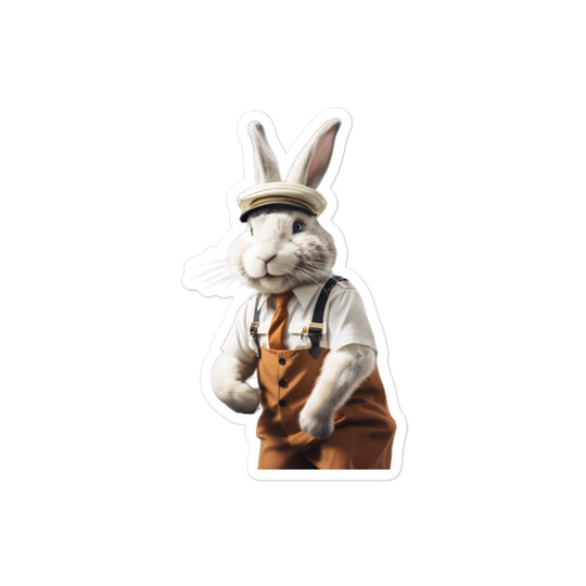 Florida White Transit Operator Bunny Sticker - Stickerfy.ai