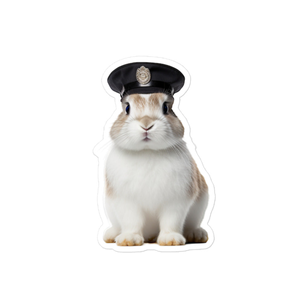 Florida White Security Officer Bunny Sticker - Stickerfy.ai