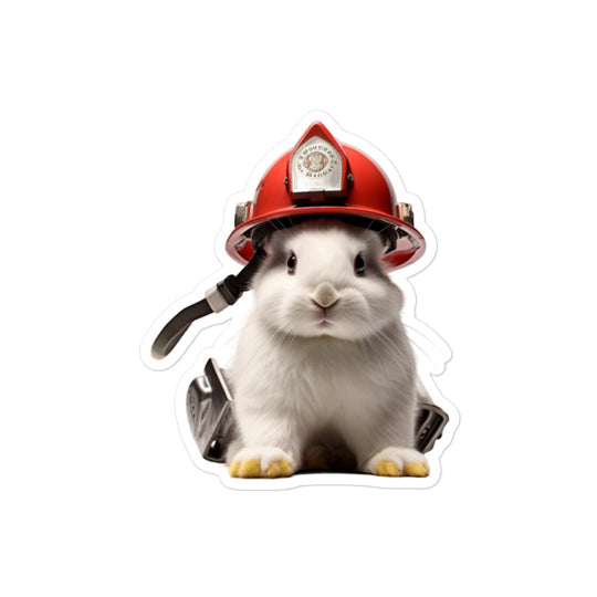 Florida White Brave Firefighter Bunny Sticker - Stickerfy.ai
