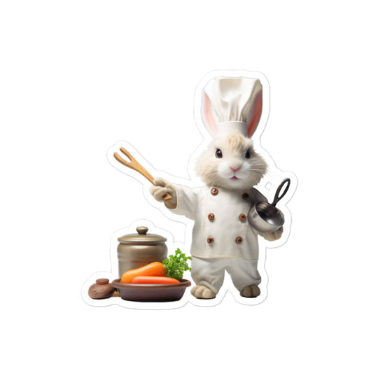 Florida White Chef Bunny Sticker - Stickerfy.ai