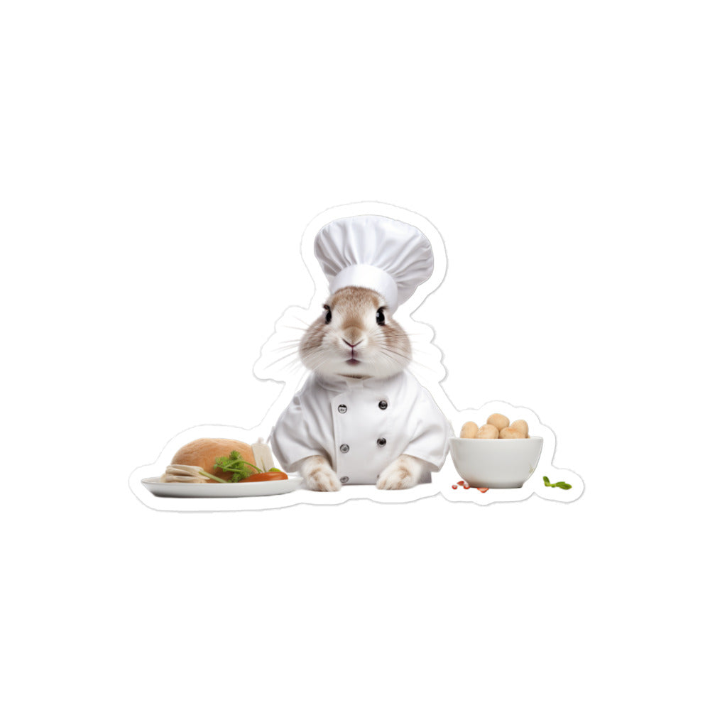 Florida White Chef Bunny Sticker - Stickerfy.ai