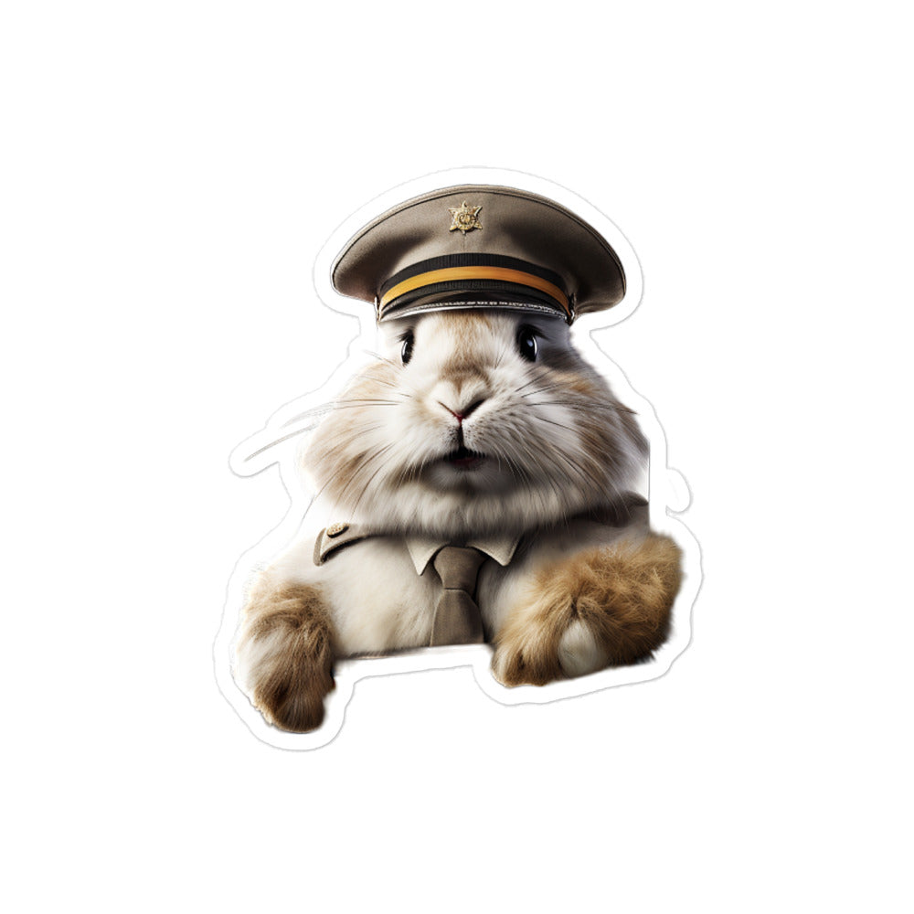French Angora Transit Operator Bunny Sticker - Stickerfy.ai