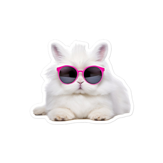 French Angora Persuasive Sales Bunny Sticker - Stickerfy.ai