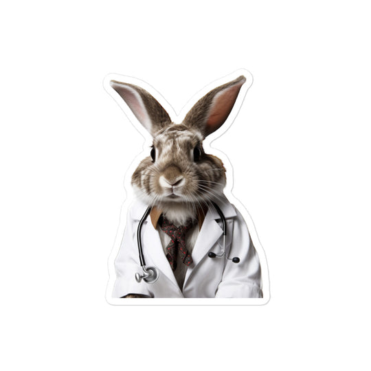 Harlequin Compassionate Doctor Bunny Sticker - Stickerfy.ai