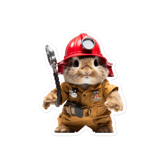 Havana Brave Firefighter Bunny Sticker - Stickerfy.ai