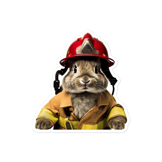 Havana Brave Firefighter Bunny Sticker - Stickerfy.ai