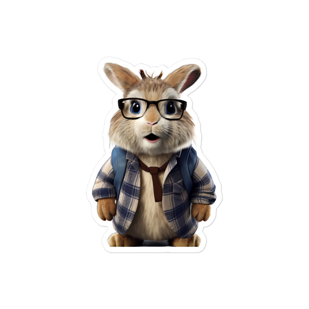 Himalayan Enthusiastic Student Bunny Sticker - Stickerfy.ai