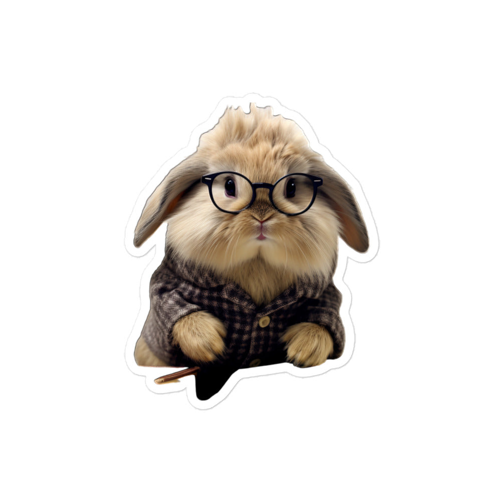 Himalayan Enthusiastic Student Bunny Sticker - Stickerfy.ai