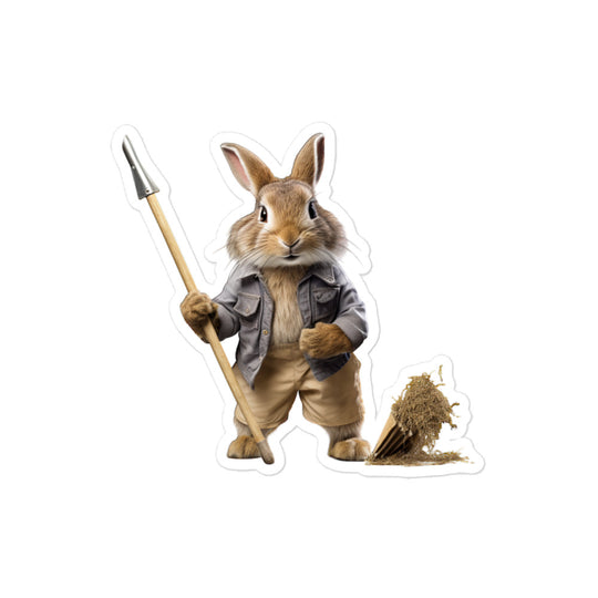 Himalayan Diligent Janitor Bunny Sticker - Stickerfy.ai