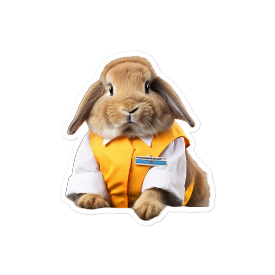 Holland Lop Transit Operator Bunny Sticker - Stickerfy.ai