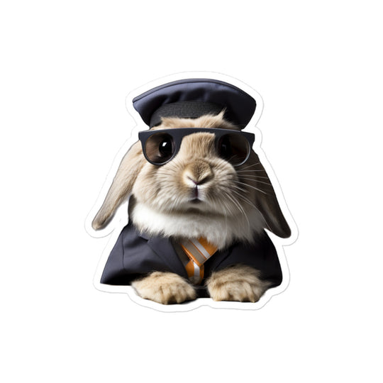 Holland Lop Transit Operator Bunny Sticker - Stickerfy.ai