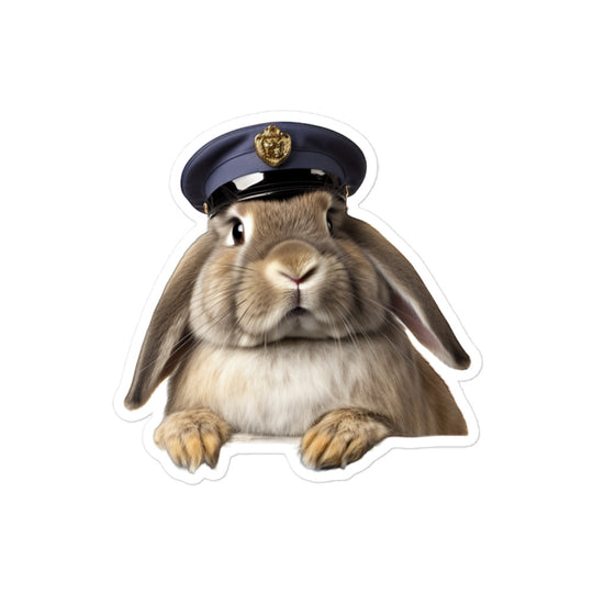 Holland Lop Transit Operator Bunny Sticker - Stickerfy.ai